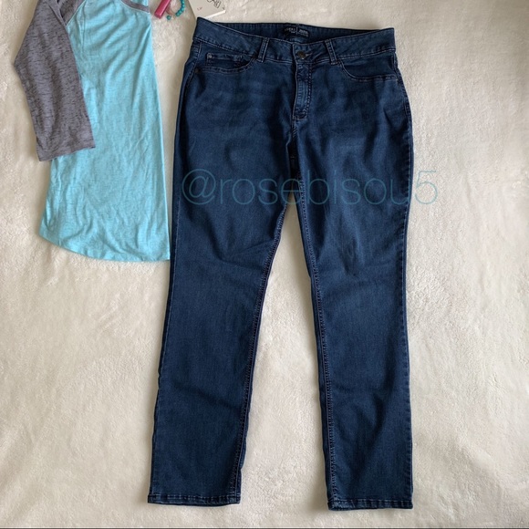 👖🆕{LEE RIDERS} Dark Denim MidRise Slim Straight - Picture 2 of 7